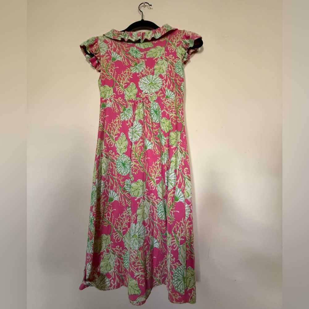 Lilly Pulitzer Floral Pink and Green Ruffle Dress. Women’s extra small. - Picture 2 of 4